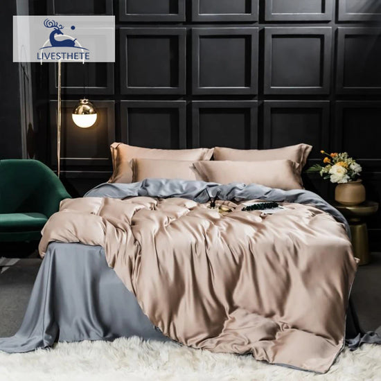 Luxury 100% Silk Bedding Set 25 Momme – 4 Pieces (Duvet Cover, Sheet, 2 Pillowcases)