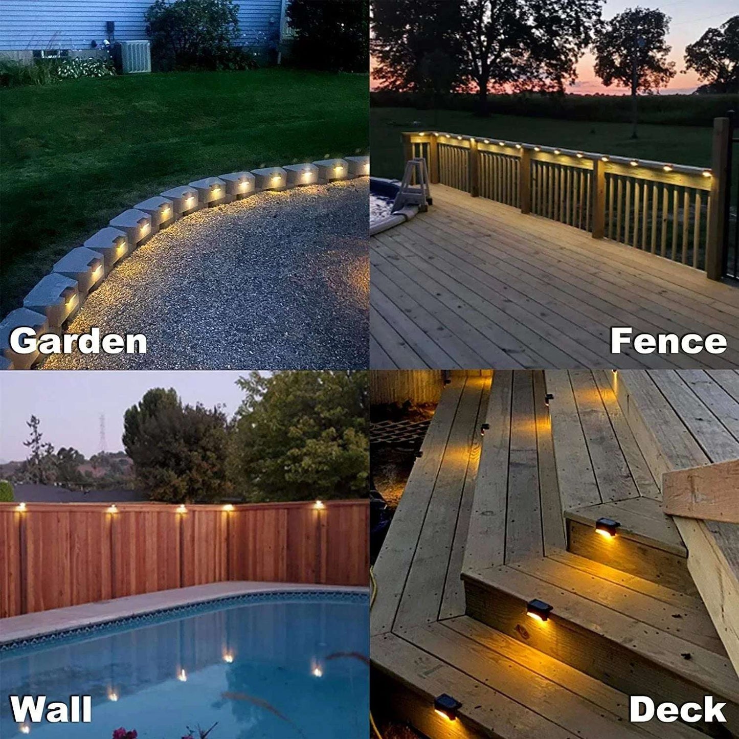 1~20PCS Solar Deck Light Outdoor IP65 Lampes de jardin à énergie solaire étanche