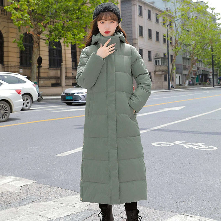 Veste épaisse et chaude Manteau élégant en coton pour femmes avec capuche Manches longues Outwear