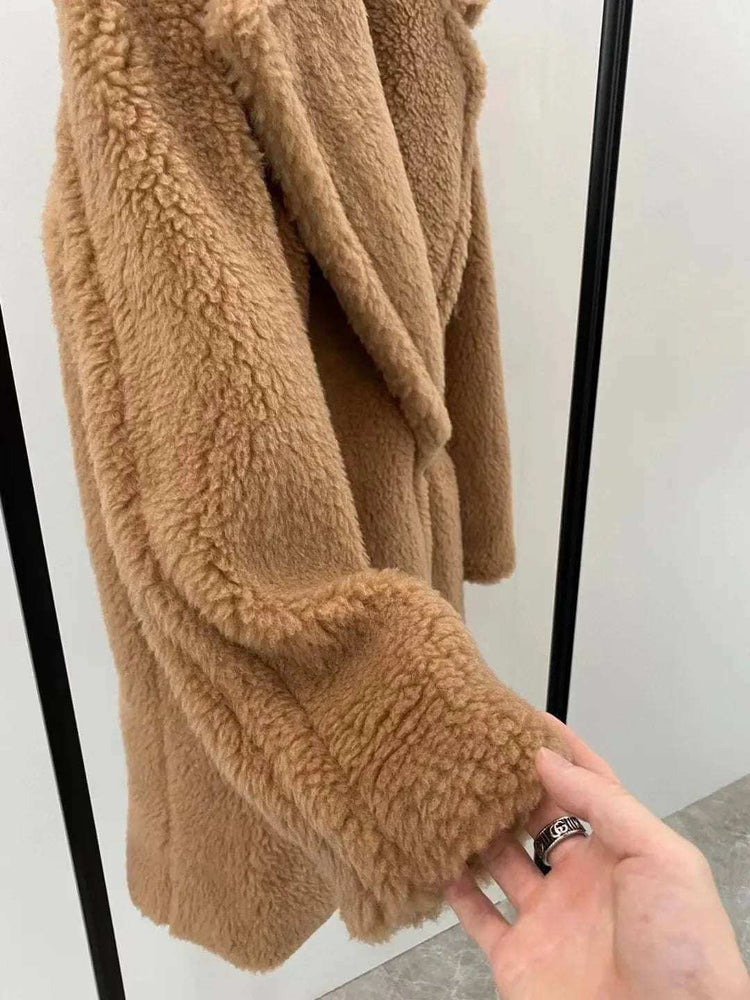 Manteau en soie Hiver Épaissir 62% Alpaga 26% Laine 12%