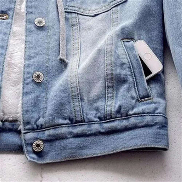 Original Veste en jean chaud à capuche d&