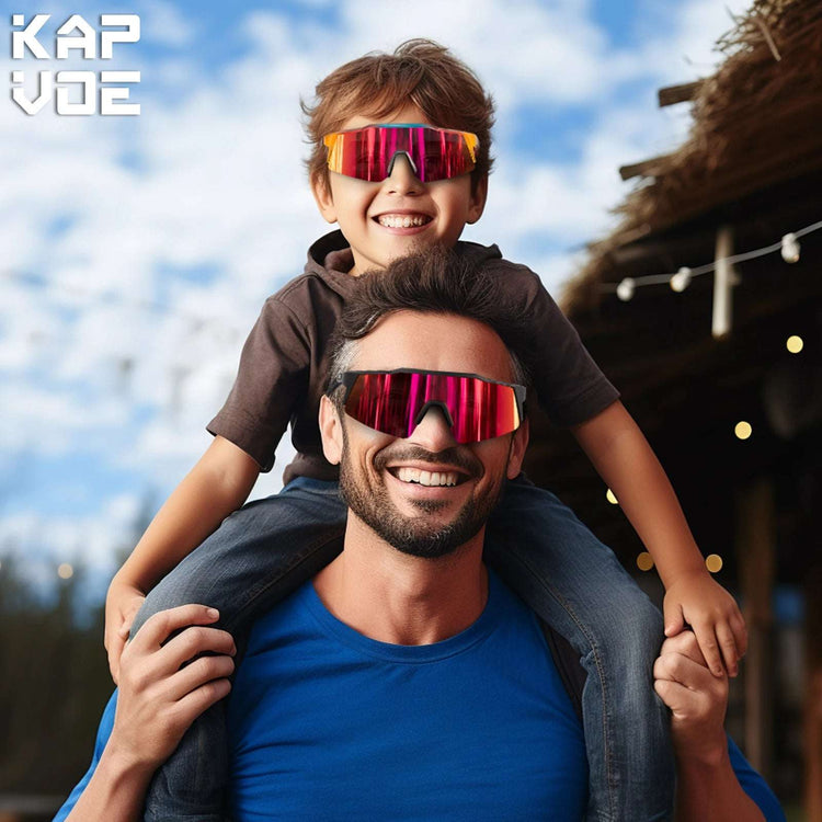 Lunettes de soleil de sport Lunettes de cyclisme Enfants UV400 Garçons Patinage à vélo pour filles Protection de vélo en plein airon