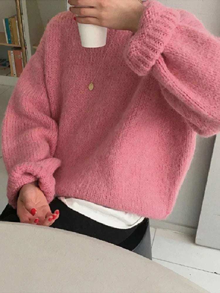 Pull rose femme