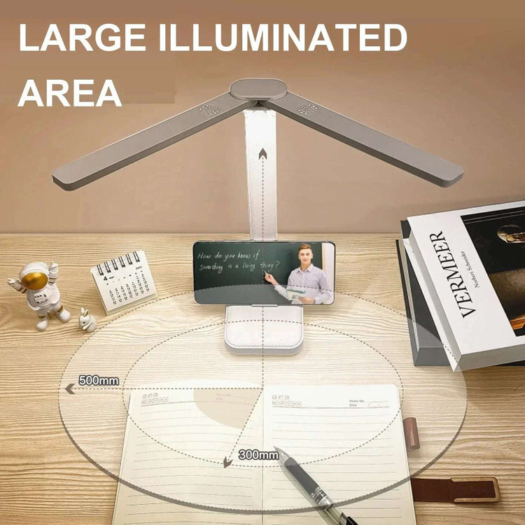 Protection des yeux tactile Lampe de bureau à double tête Apprentissage Pliable Rechargeable