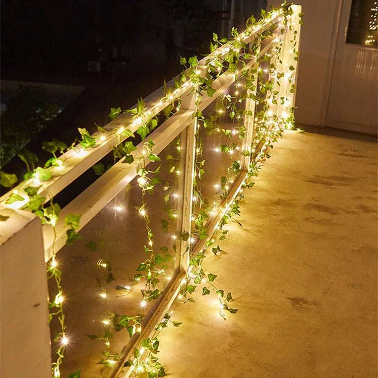 Guirlande lumineuse de feuilles vertes de fleurs Guirlandes de vigne artificielles