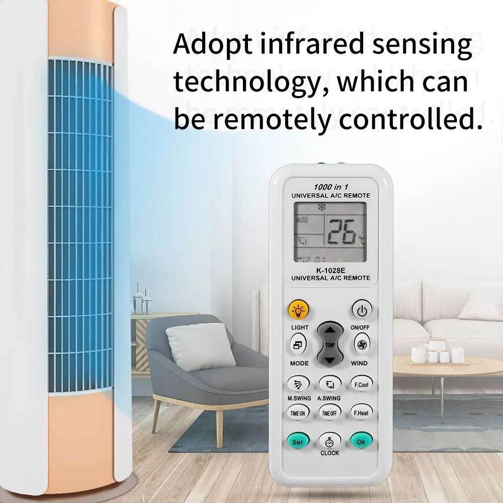 Télécommande universelle 1000 en 1 K 1028E AC LCD numérique pour climatiseur