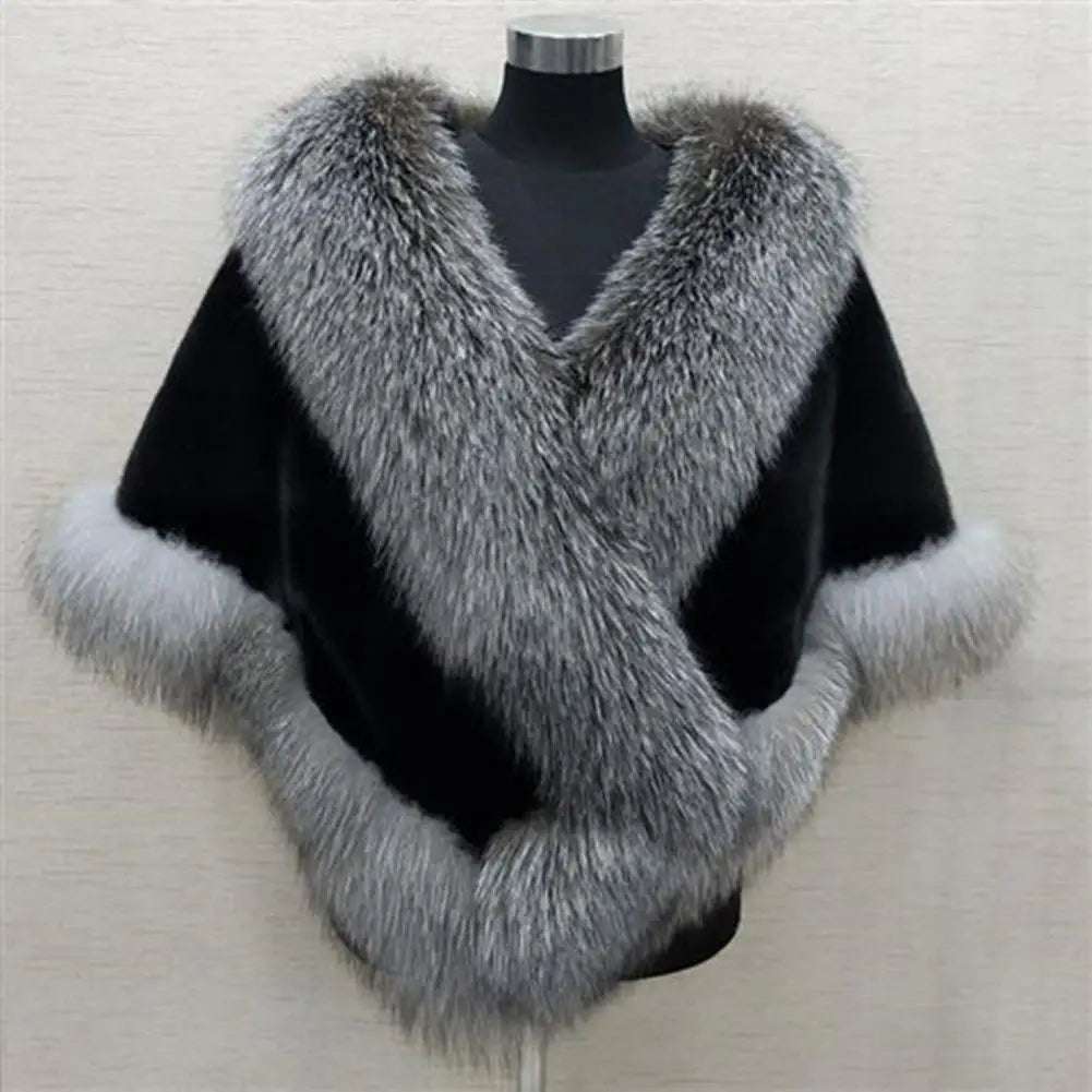 Manteau chaud Poncho moelleux Veste pour femmes