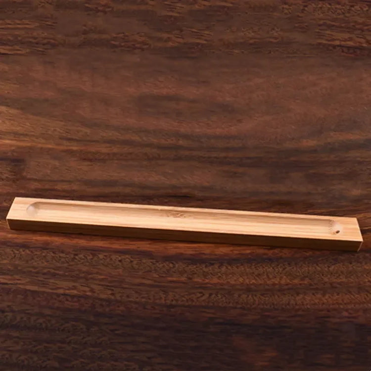 23cm wooden sandalwood incense stick holder on a wooden surface showcasing its sleek design and craftsmanship.