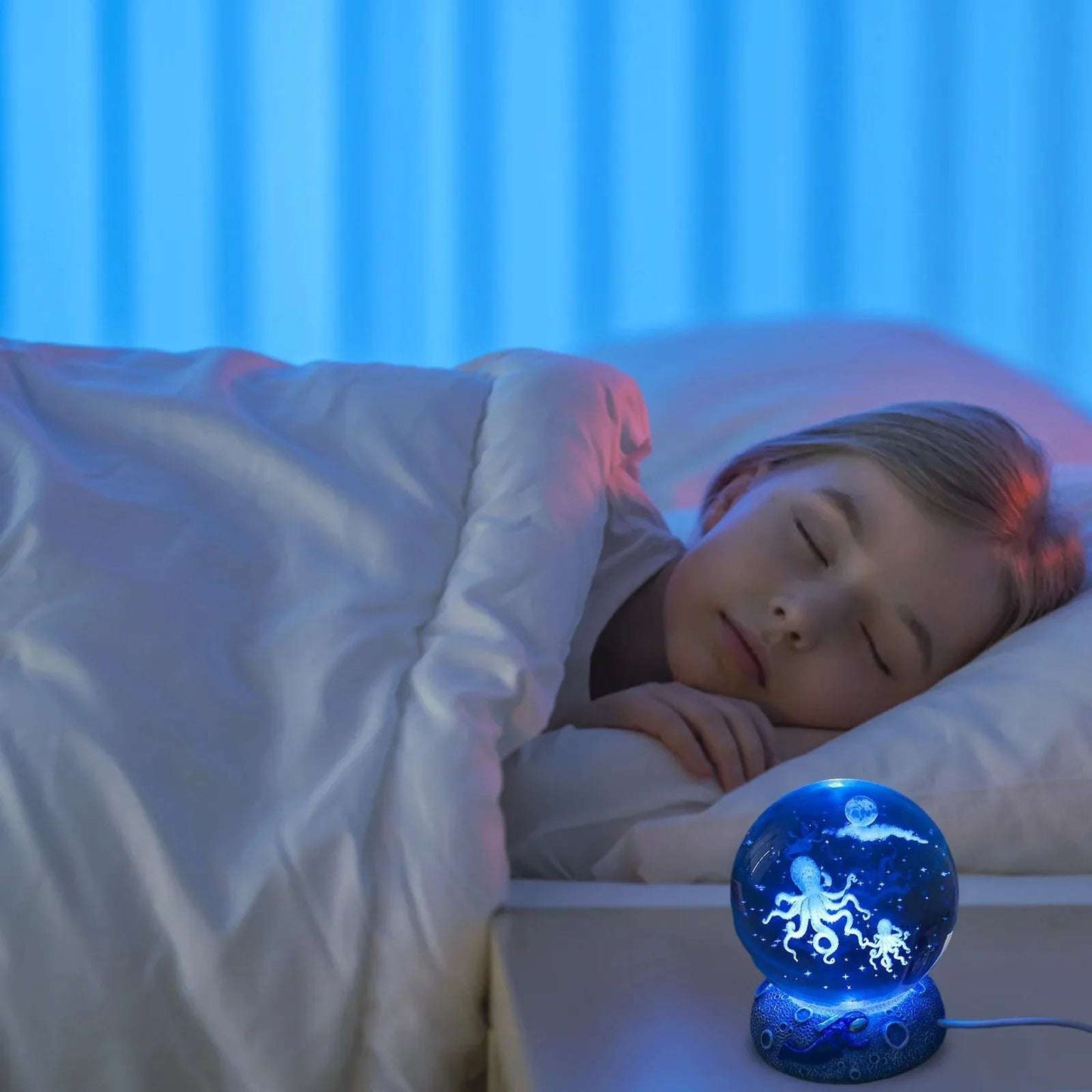 Boule de cristal Veilleuses brillantes Mer Jellyfish Astronaute Lampe de table USB