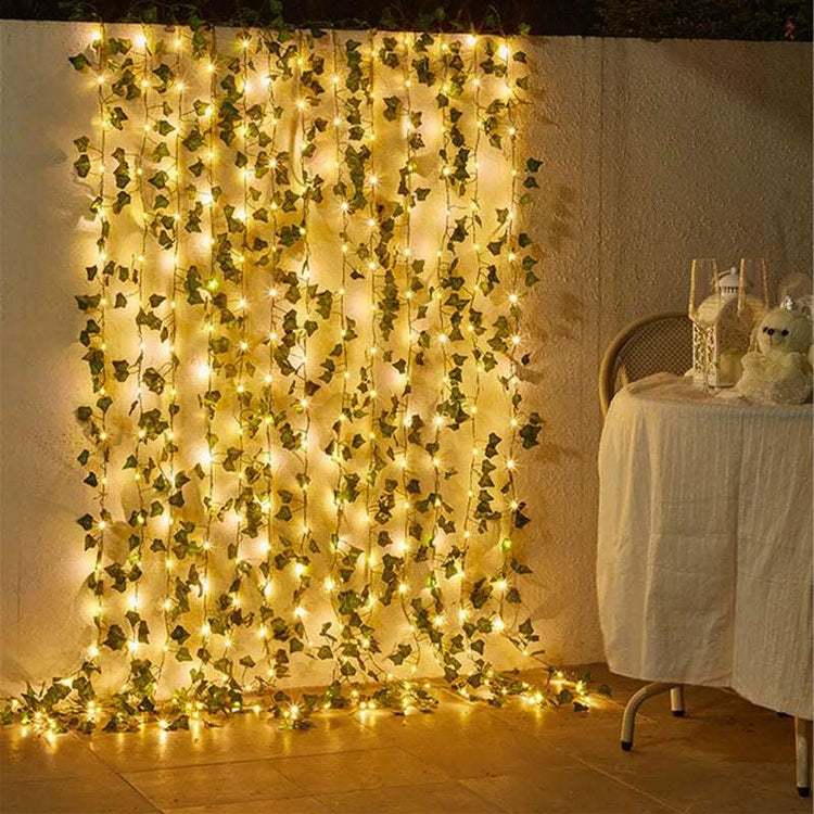 Guirlande lumineuse de feuilles vertes de fleurs Guirlandes de vigne artificielles