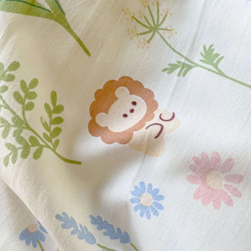 Ensembles de literie de fleurs pour filles pastorales, linge de lit en coton lavé, ensemble de draps de couette douce, couvre-lit simple, textiles de maison
