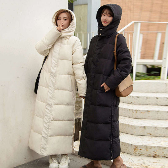 Veste épaisse et chaude Manteau élégant en coton pour femmes avec capuche Manches longues Outwear