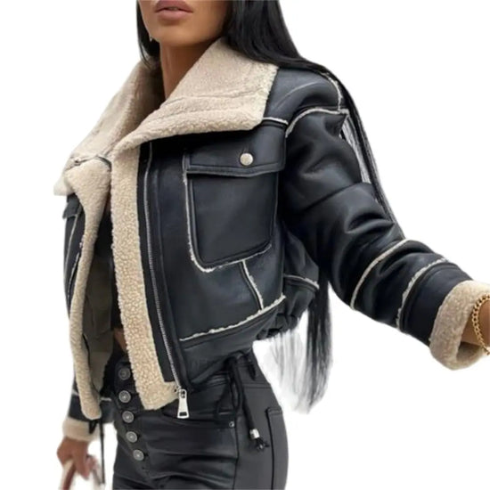 Unisex Reversible Patchwork Fleece Jacket – Short & Warm for Fall/Winter