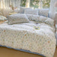 Ensembles de literie de fleurs pour filles pastorales, linge de lit en coton lavé, ensemble de draps de couette douce, couvre-lit simple, textiles de maison