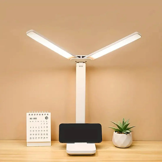 Touch-Control Dual-Head Desk Lamp – Rechargeable & Eye Protection