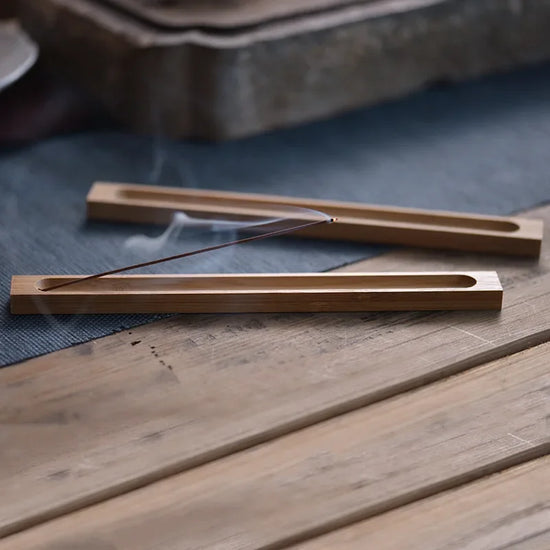 23cm Wood Sandalwood Coil Base Incense Burner with stick holder on a wooden surface, ideal for home decoration.