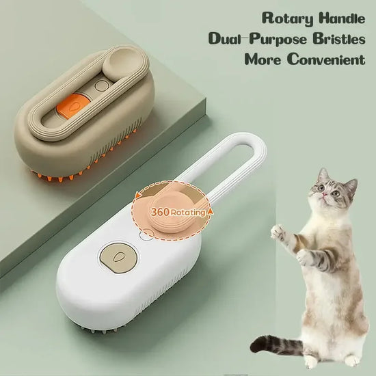 3-in-1 Rechargeable Steam Grooming Brush for Pets – Professional Care at Home