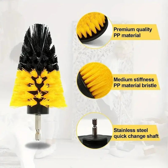 7-Piece Cleaning Brush Kit – Drill Brush Heads for Electric Drills
