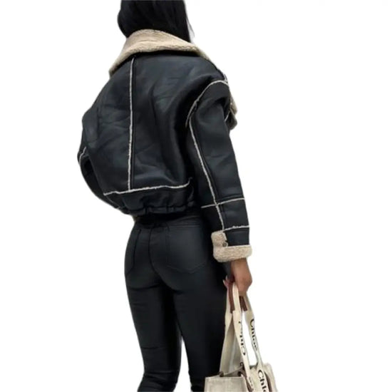 Unisex Reversible Patchwork Fleece Jacket – Short & Warm for Fall/Winter