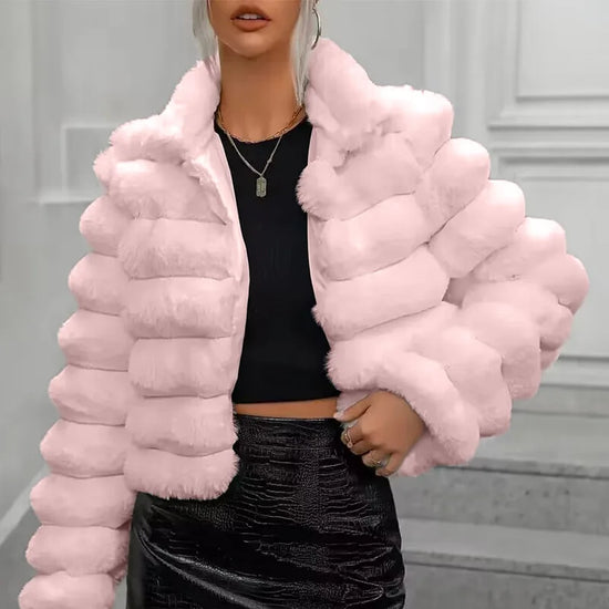 Women’s Winter Jacket with Faux Fur – Slim Fit – Warm Lining – Sizes S to 3XL