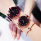 Women’s Starry Sky Design Watch with Magnetic Mesh Band – Elegant Quartz