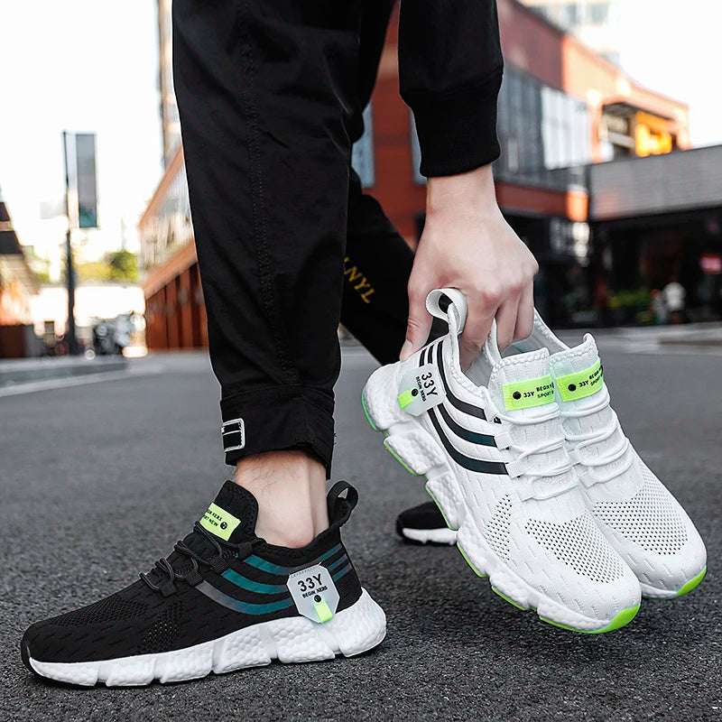 Chaussures de sport décontractées pour hommes Baskets légères respirantes en maille d&